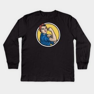 Rosie the Riveter Kids Long Sleeve T-Shirt